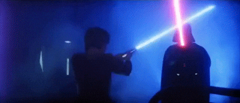 cena de Star Wars na luta de Luke Skywalkers e Darth Vader, representando a força do SEO na era da IA do Google