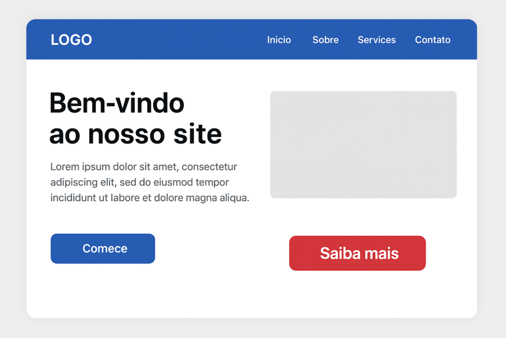 interface UI Design landing page errada