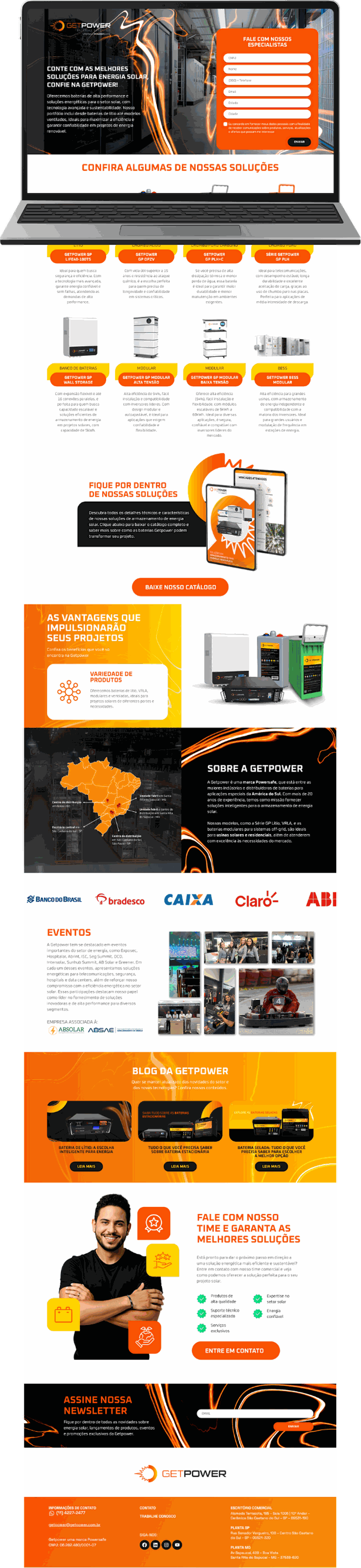 Site institucional da Getpower