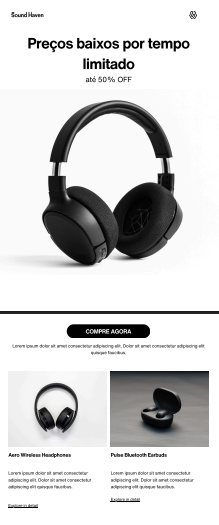 e-mail marketing minimalista para e-commerce