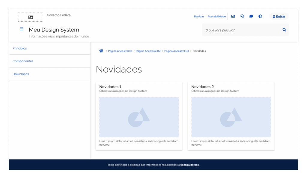 interface UI Design site do governo