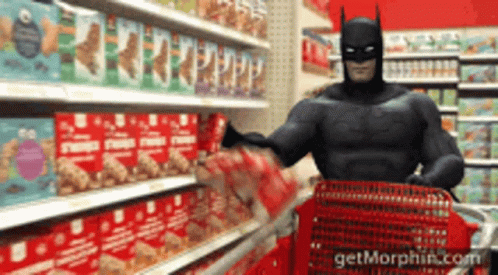 batman no mercado comprando todos os produtos, mostrando como é difícil as marcas se diferenciarem sem planejamento de marketing
Produto
