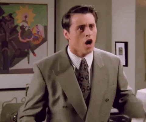Personagem de Friends surpreso